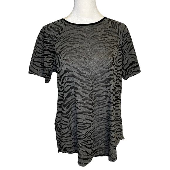 Rebecca Taylor gray & black animal print short sleeve top size XS - Picture 1 of 11